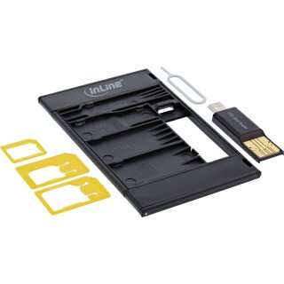InLine SIM-BOX Sim Card Adapter & Supply Case with otg cardreader