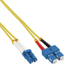 InLine® Fiber optical duplex cable, LC/SC, 9/125µm, OS2, 1m