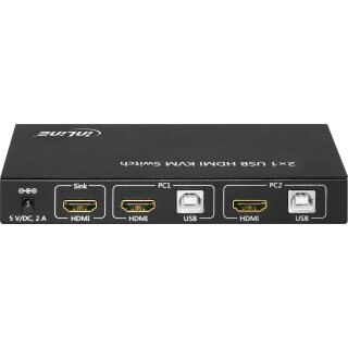 InLine® KVM Desktop Switch, 2-fach, HDMI 4K2K, USB 2.0 Hub, mit Audio