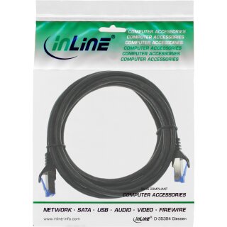 InLine® Patchkabel, Cat.6A, S/FTP, PE outdoor, schwarz, 2m