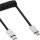InLine® USB 2.0 spiral cable, Type C plug to Micro-B plug, black/alu, flexible, 3m