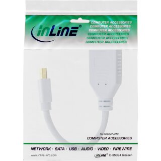 InLine® Kabel Mini DisplayPort Stecker zu DisplayPort Buchse, 4K2K, weiß, 0,15m