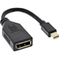 InLine® Mini DisplayPort male to DisplayPort female cable, 4K2K, black, 0.15m