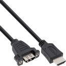 InLine® HDMI 4K2K Adapter Type A male to A female with flange 0.6m