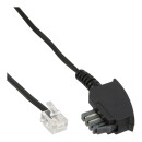 InLine® TAE-N cable, TAE-N to RJ11 (6P4C), 1m
