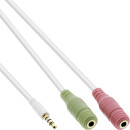 InLine® Audio Headset Adpter Cable 3.5mm male 4 Pin to 2x 3.5mm 1m
