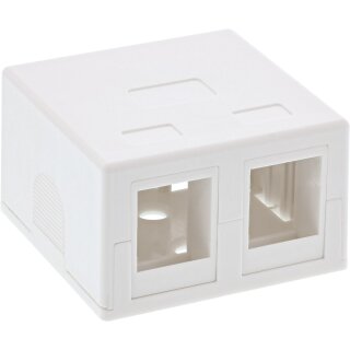 InLine Surface Mount Box for keystone 2x RJ45, white