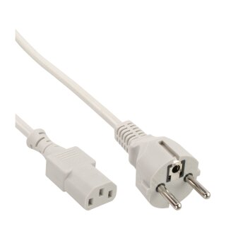 InLine® Power cable, Type F straight to IEC connector, 5.0m, grey