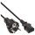 InLine® Power cable, Schutzkontakt straight to 3pin IEC C13, black, H05VV-F, 3x0.75mm², 0,5m