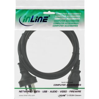 InLine® Netzkabel, Netzstecker Australien auf Kaltgerätestecker C13, 5,0m