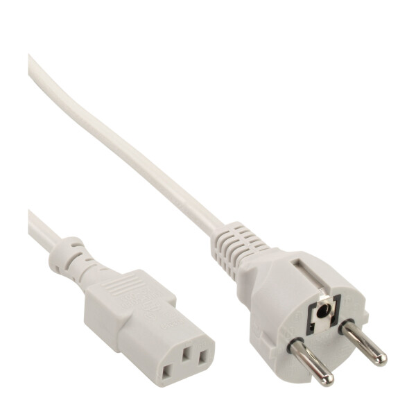 InLine® Power cable, Type F straight to IEC connector, 1.8m, grey