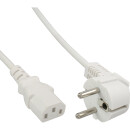 InLine® Power cable, Schutzkontakt to 3pin IEC female, white, 0.5m