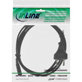 InLine® Power cable, Euro plug to Euro8 plug, black, 0.5m