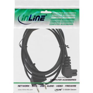 InLine Power cable, Euro plug to Euro8 plug angeled, black, 0.5m