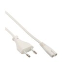 InLine® Power cable, Euro plug to Euro8 plug, white, 3.0m