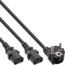 InLine® Netz-Y-Kabel, 1x Schutzkontaktstecker zu 2x Kaltgerätestecker, 5m