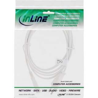 InLine® Netzkabel, Netzstecker auf Euro 8 C7 Stecker, weiß, 5,0m