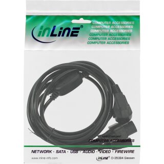 InLine Y-Power Cable 1x Type F German Plug to 3x IEC Plug black 5m