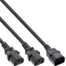 InLine® Power Y-Cable German Type F 1x IEC-C14 to 2x IEC-C13 5m