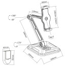 InLine® Tablet Holder for Wall or Table mount, universal for 4.7"-12.9"