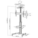 InLine® Height Adjustable TV Cart, for LED-TV...