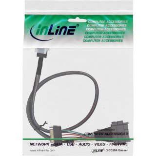 InLine U.2 Anschlusskabel, SSD mit U.2 (SFF-8639) an SFF-8643 + Strom, 0,5m
