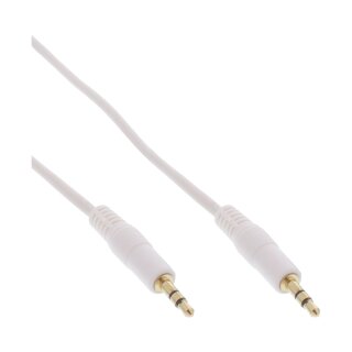 InLine® Klinke Kabel, 3,5mm Stecker / Stecker, Stereo, weiß / gold, 1m