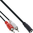 InLine® Audio cable 2x RCA male to 3.5mm Stereo...
