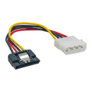 InLine® SATA Power Adapter Cable 4 Pin Molex to 15 Pin SATA with latch 0.3m
