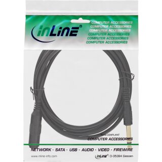 InLine Headphone extension cable 6.3mm Stereo male to female, gold plated, black, 3m