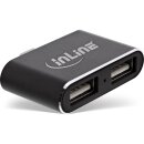 InLine® Mini USB 2.0 Hub, USB Type-C M to 2x USB AF, black