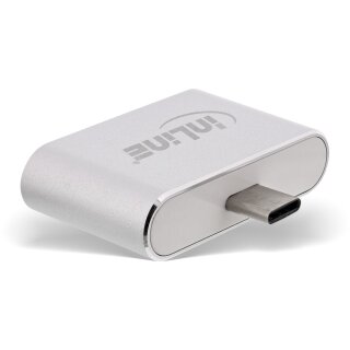 InLine® Mini USB 2.0 Hub, USB Typ-C Stecker auf 2x USB A Buchse, silber