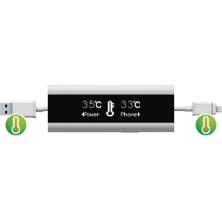 InLine USB Smart Control, Multimeter, Ladeberwachung, USB A zu Micro-B Kabel mit Display, 1m