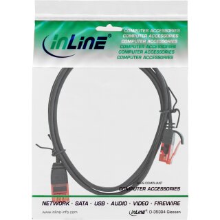 InLine® Slim Patchkabel, U/UTP, Cat.6, schwarz, 0,5m