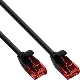 InLine® Slim Patch cable, U/UTP, Cat.6, black, 5m