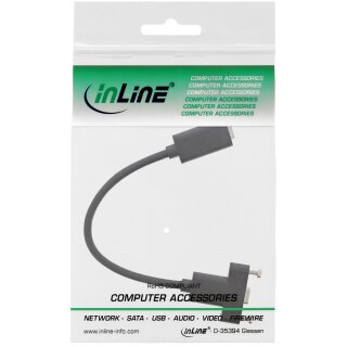 InLine® USB 3.2 Gen.2 Adapterkabel, Buchse C auf Einbaubuchse C, 0,2m