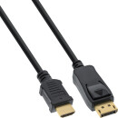 InLine® DisplayPort to HDMI Converter Cable black 0.5m