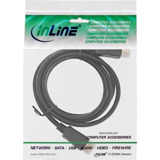 InLine® DisplayPort Kabel, schwarz, vergoldete Kontakte, 1,5m