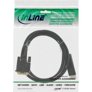 InLine DisplayPort zu DVI Konverter Kabel, schwarz, 0,5m