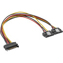 InLine® SATA Strom-Y-Kabel, SATA Buchse an 2x SATA...