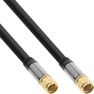 InLine® Premium SAT cable, 4x shielded, 2x F-plug, >110dB, black, 0.5m