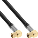 InLine® Premium SAT cable, 4x shielded, 2x F-plug angled, >110dB, black, 1m