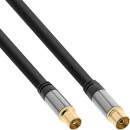 InLine® Premium Antenna cable, 4x shielded, >110dB, black, 5m