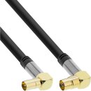 InLine® Premium Antenna cable angled, 4x shielded, >110dB, black, 3m