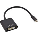 InLine® USB Display converter, USB Type-C male to DVI female (DP Alt Mode), black, 0.2m