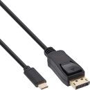 InLine® USB Display Kabel, USB-C Stecker zu DisplayPort Stecker (DP Alt Mode), 4K2K, schwarz, 1m