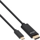 InLine¨ USB Display Kabel, USB-C Stecker zu HDMI Stecker (DP Alt Mode), 4K2K, schwarz, 3m