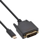 InLine® USB Display Cable, USB Type-C male to DVI male (DP Alt Mode), black, 2m
