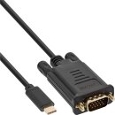 InLine® USB Display Kabel, USB-C Stecker zu VGA Stecker (DP Alt Mode), schwarz, 1m