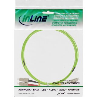 InLine® LWL Duplex Kabel, LC/SC, 50/125µm, OM5, 0,5m